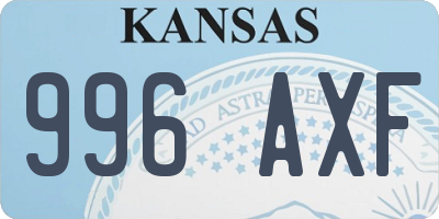 KS license plate 996AXF