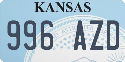 KS license plate 996AZD