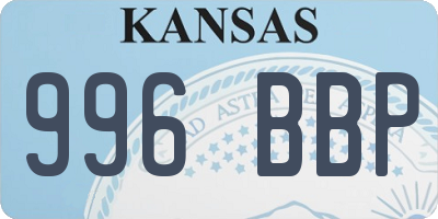 KS license plate 996BBP