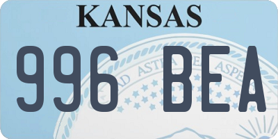 KS license plate 996BEA