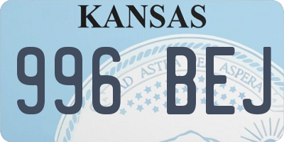 KS license plate 996BEJ