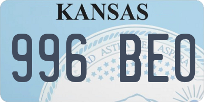 KS license plate 996BEO