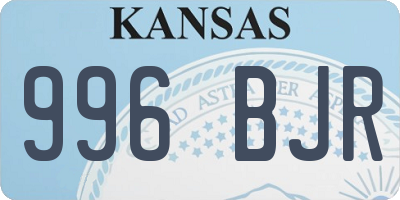 KS license plate 996BJR