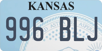 KS license plate 996BLJ