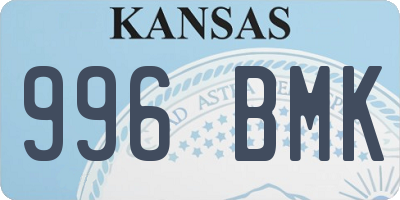 KS license plate 996BMK