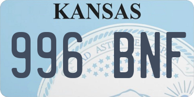 KS license plate 996BNF