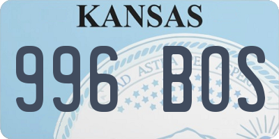 KS license plate 996BOS