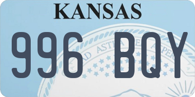 KS license plate 996BQY