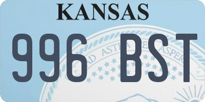 KS license plate 996BST
