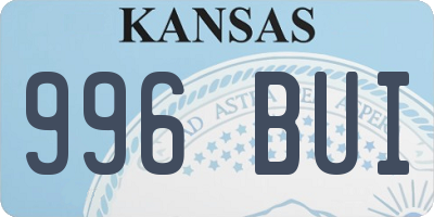 KS license plate 996BUI
