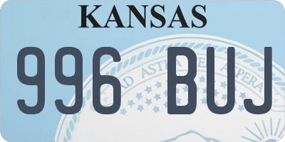 KS license plate 996BUJ