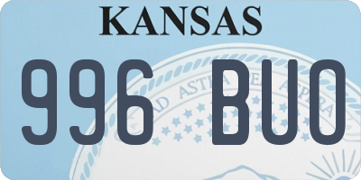 KS license plate 996BUO
