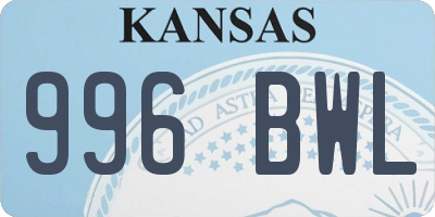 KS license plate 996BWL