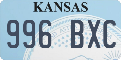 KS license plate 996BXC