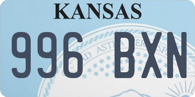 KS license plate 996BXN