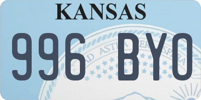 KS license plate 996BYO