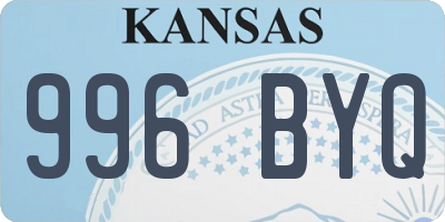 KS license plate 996BYQ