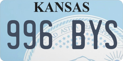 KS license plate 996BYS