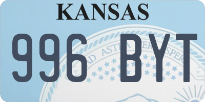 KS license plate 996BYT