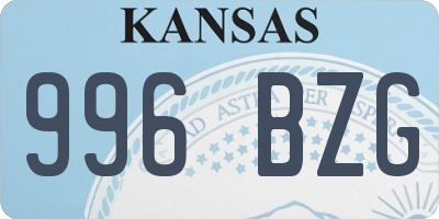 KS license plate 996BZG