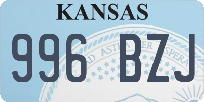 KS license plate 996BZJ
