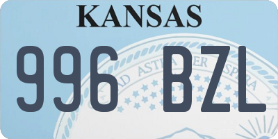KS license plate 996BZL