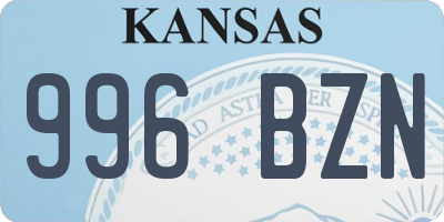 KS license plate 996BZN