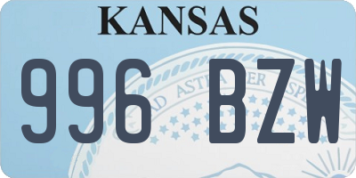 KS license plate 996BZW