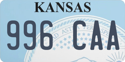 KS license plate 996CAA