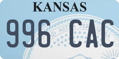 KS license plate 996CAC