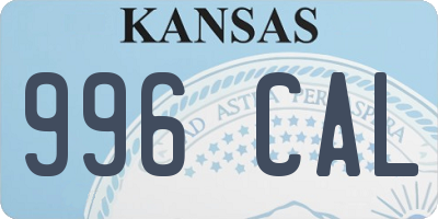 KS license plate 996CAL