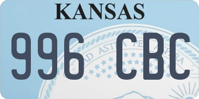 KS license plate 996CBC