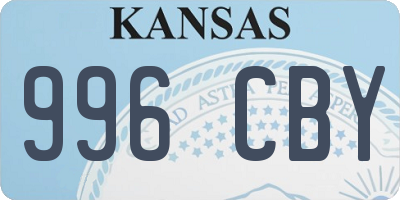 KS license plate 996CBY