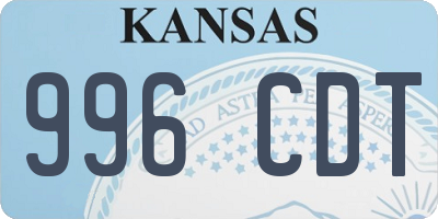 KS license plate 996CDT