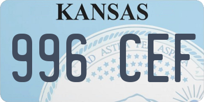 KS license plate 996CEF