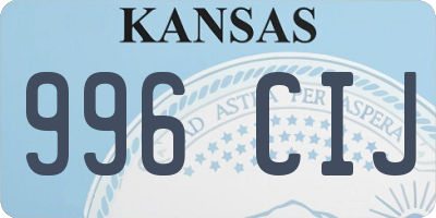 KS license plate 996CIJ