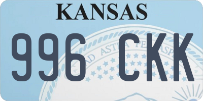 KS license plate 996CKK
