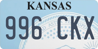 KS license plate 996CKX