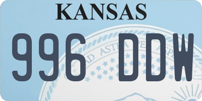 KS license plate 996DDW