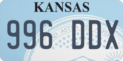 KS license plate 996DDX