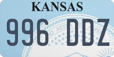 KS license plate 996DDZ