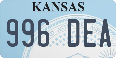 KS license plate 996DEA