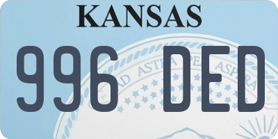 KS license plate 996DED