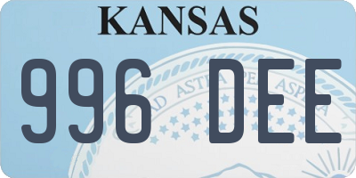 KS license plate 996DEE