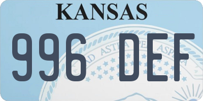 KS license plate 996DEF