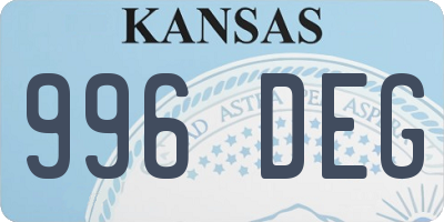 KS license plate 996DEG