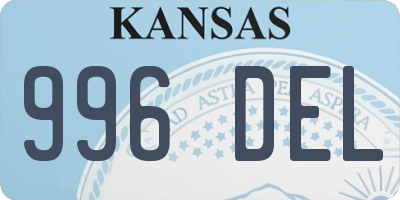 KS license plate 996DEL