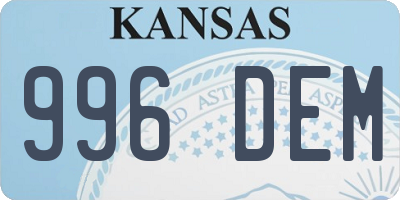 KS license plate 996DEM
