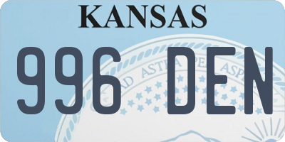 KS license plate 996DEN