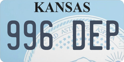 KS license plate 996DEP